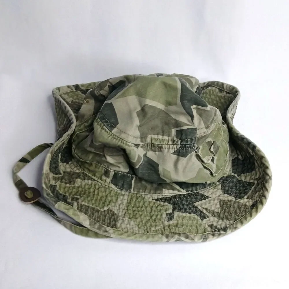 The Children's Place Bucket Hat Camo Pocket Snap Sides Chin Strap Youth 7 - 8